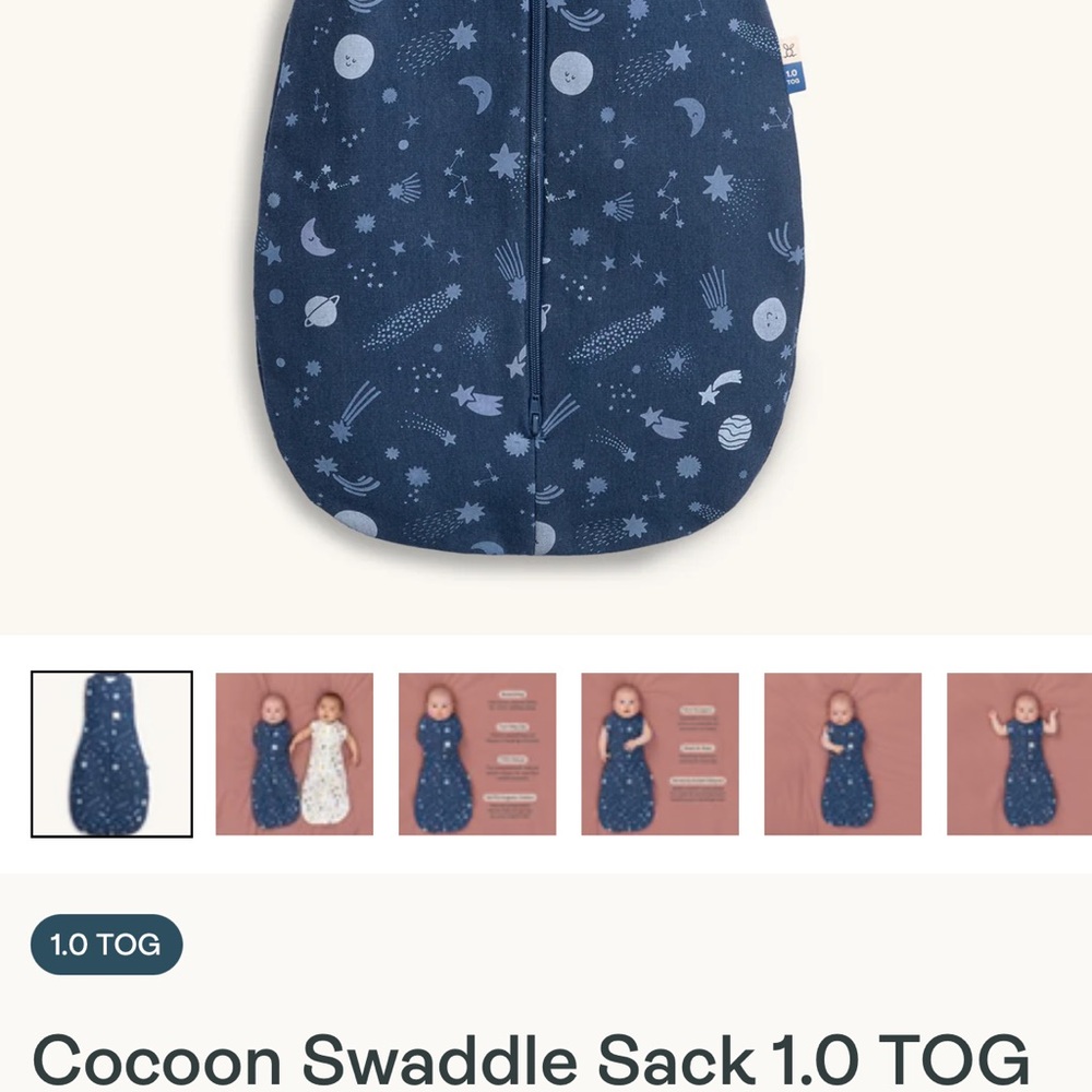 Ergopouch sleep sack 1.0 tog, 0-3mo size